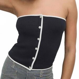 NWOT VERONICA BEARD valley knit top 
 navy